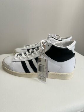 Adidas Jabbar Hi White/Black Men's Basketball-Inspired Sneakers Size 11.5 NEW!!!
